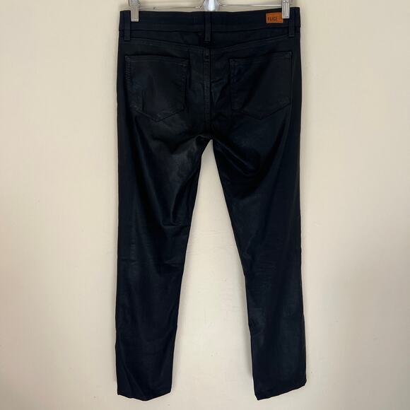 PAIGE Peg Skinny Coated Jeans in Pandora Black Size 29 - Picture 4 of 13